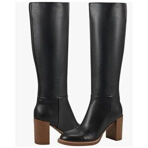 Nine West Womens Sleek Black Heeled Fashion Booties Temas Dress Boots Size 6.5